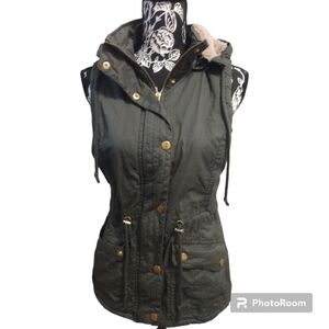 Snobbish Anorak Hooded Faux Fur Lined Vest